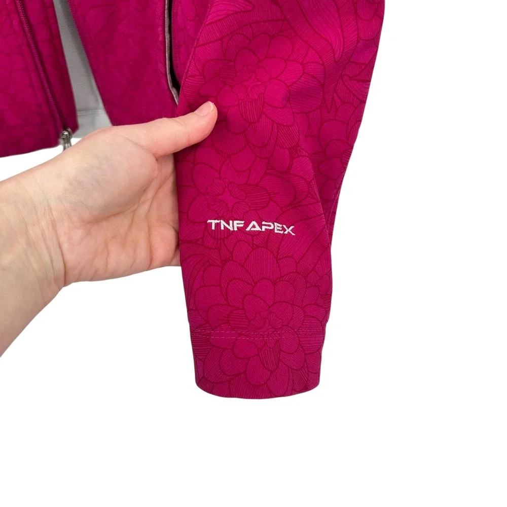 The North Face Apex Bionic Jacket Full Zip M Pink Floral Softshell Hiking Fleece